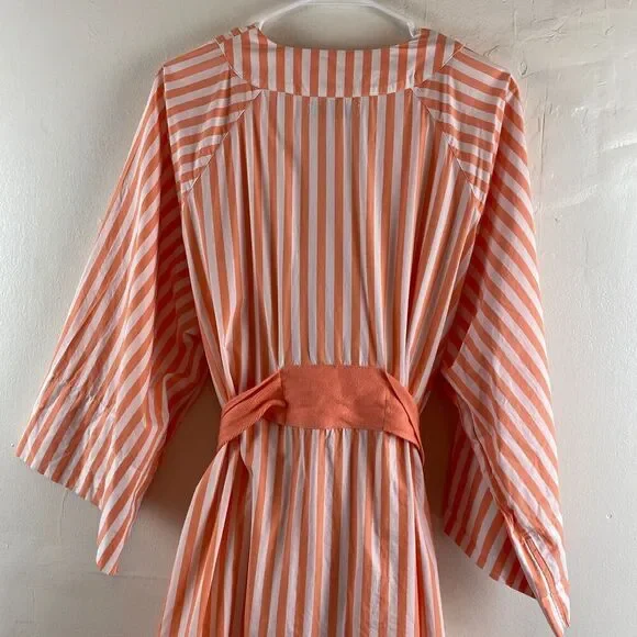 Lake Kimono Robe Melon Striped Orange Women's XXL Casual Pajamas - Picture 8 of 16